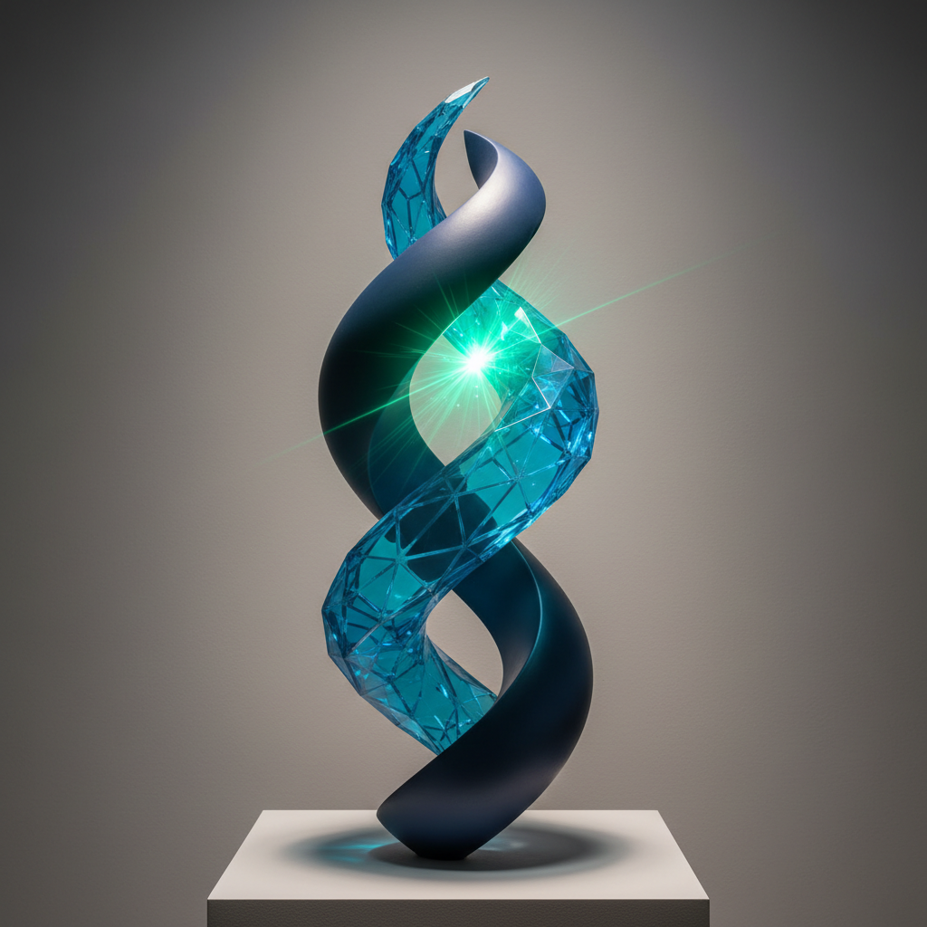 Abstract artistic representation of human and AI collaboration in decision-making